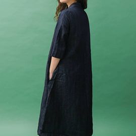 [Natural Garden] MADE N double mother-of-pearl denim linen dress_High quality material, denim fabric material, daily outfit_ made in KOREA